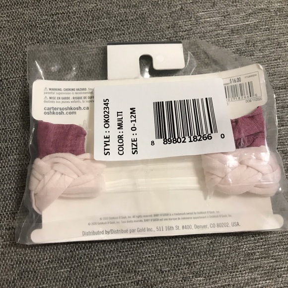 OshKosh B’gosh Baby 2 Pack Headwrap - Picture 3 of 3